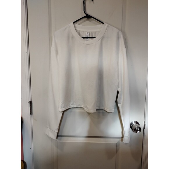 Women's 90 Degree Crewneck Sweatshirt Gardenia White Large - Picture 2 of 5